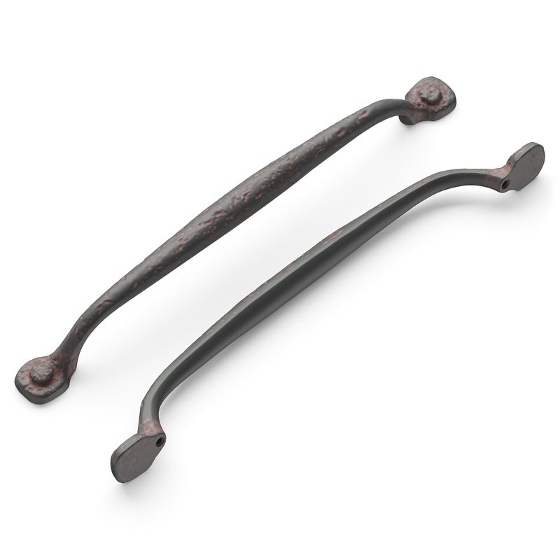 Hickory Hardware 1 Pack Solid Core Kitchen Cabinet Pulls, Luxury Cabinet Handles, Hardware for Doors & Dresser Drawers, 8-13/16 Inch (224mm) Hole Center, Rustic Iron, Refined Rustic Collection - Image 1